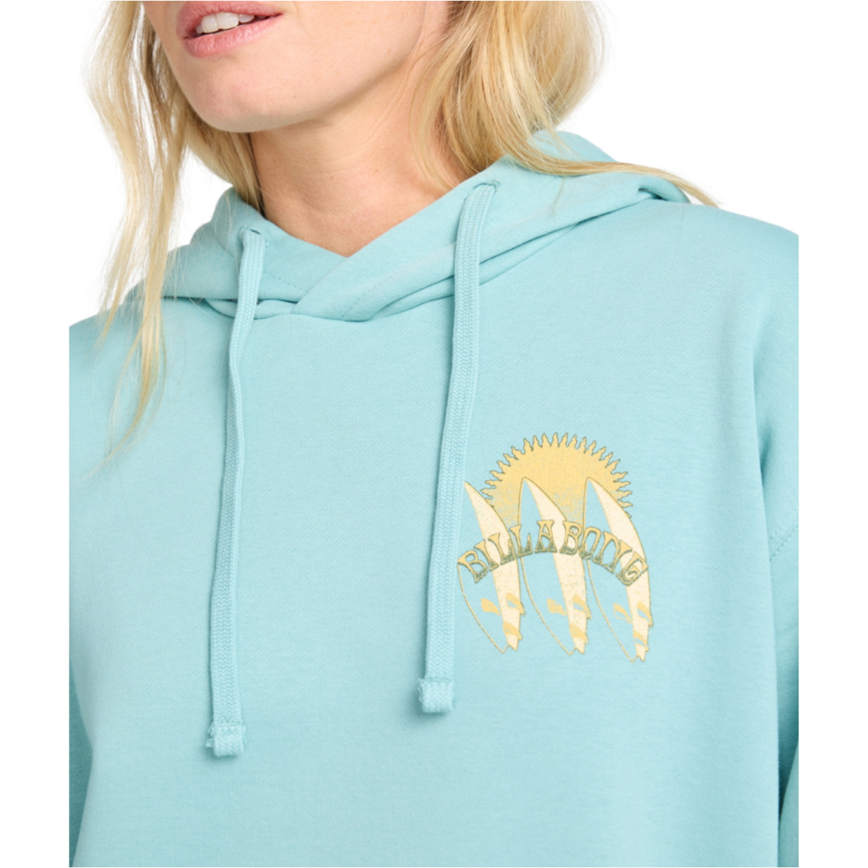 2025 Billabong Da Donna Felpa Con Cappuccio Ready And Set EBJSF00184 - Misty Blue